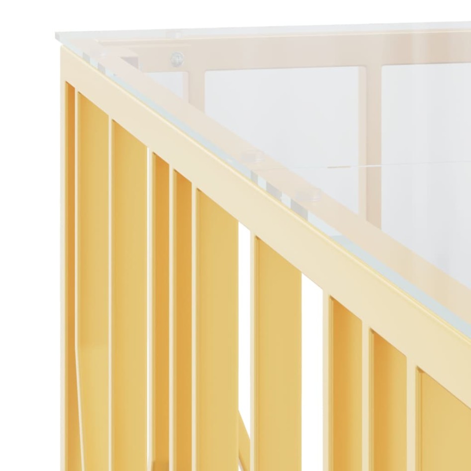 Mesa de centro acero inoxidable y vidrio 100x100x50