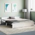Estructura de cama sin colchón madera maciza blanco 160x200