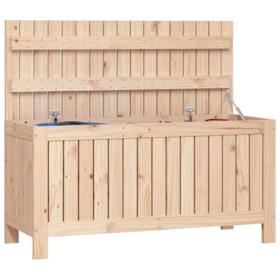 Caja de almacenaje jardín madera maciza de pino 108x42,5x54