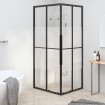 Cabina de ducha ESG semiesmerilado negro 80x70x180 cm
