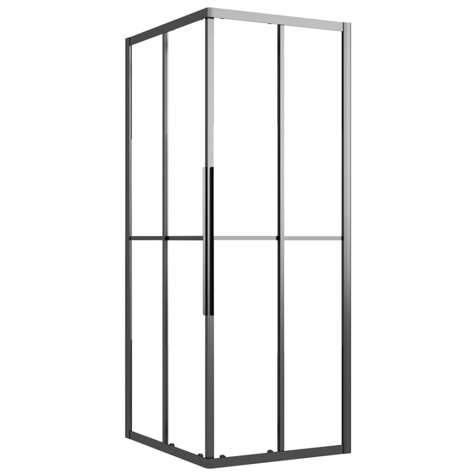 Cabina de ducha ESG semiesmerilado negro 80x70x180