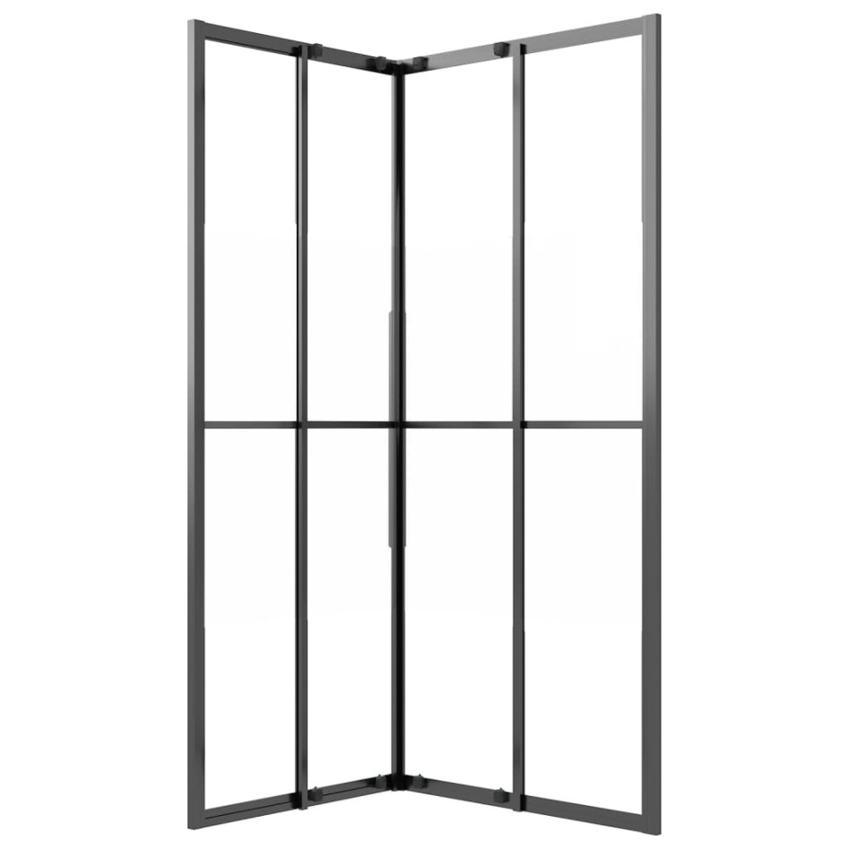 Cabina de ducha ESG semiesmerilado negro 80x70x180