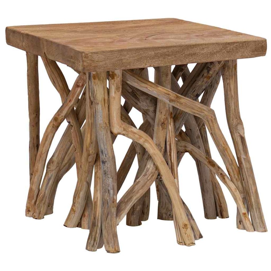 Mesa de centro de troncos madera reciclada mixta 40x40x40