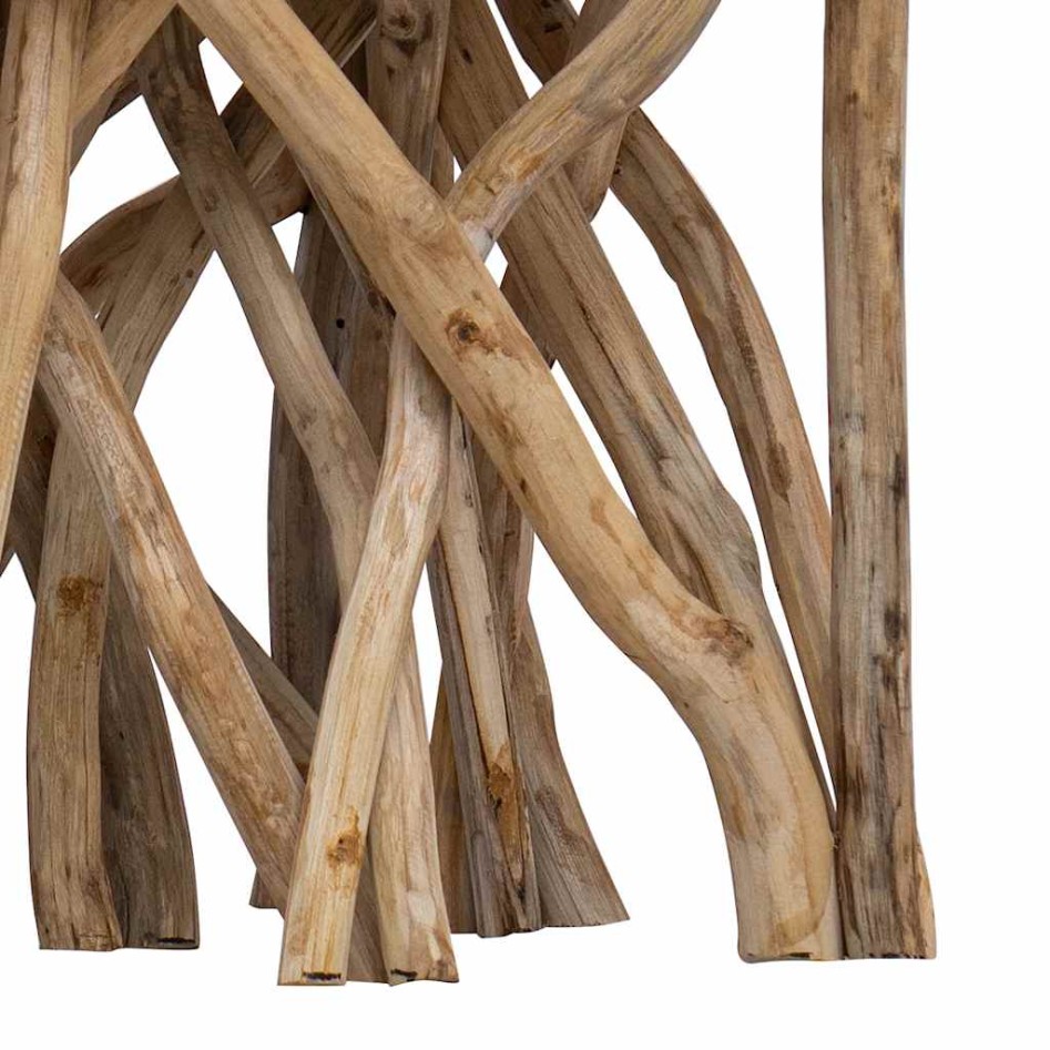 Mesa de centro de troncos madera reciclada mixta 40x40x40