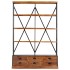 Estantería de 4 niveles 6 cajones madera de mango 122x36x181