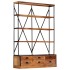 Estantería de 4 niveles 6 cajones madera de mango 122x36x181
