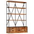 Estantería de 4 niveles 6 cajones madera de mango 122x36x181