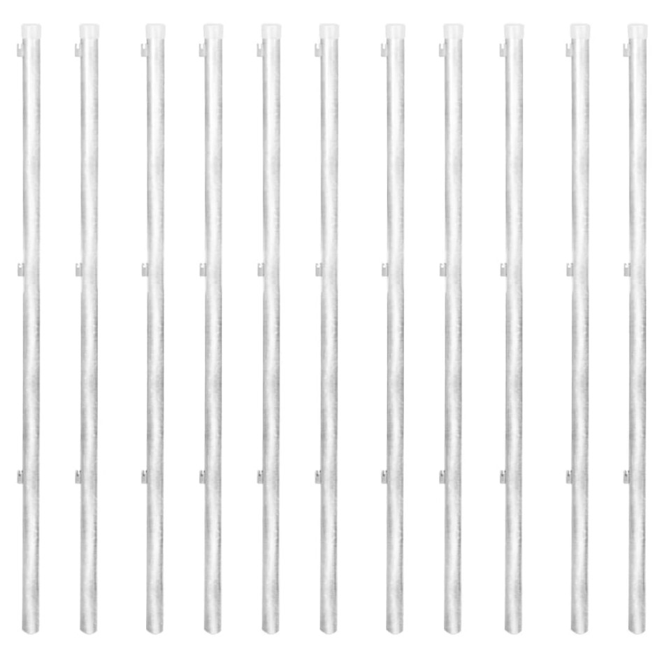 Valla metálica con estacas postes acero galvanizado 25x1,25