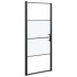 Puerta de ducha vidrio semiesmerilado negro 81x195