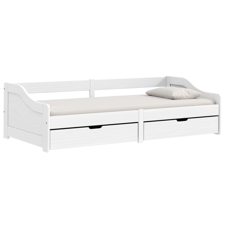 Sofá cama con 2 cajones madera maciza pino blanca IRUN
