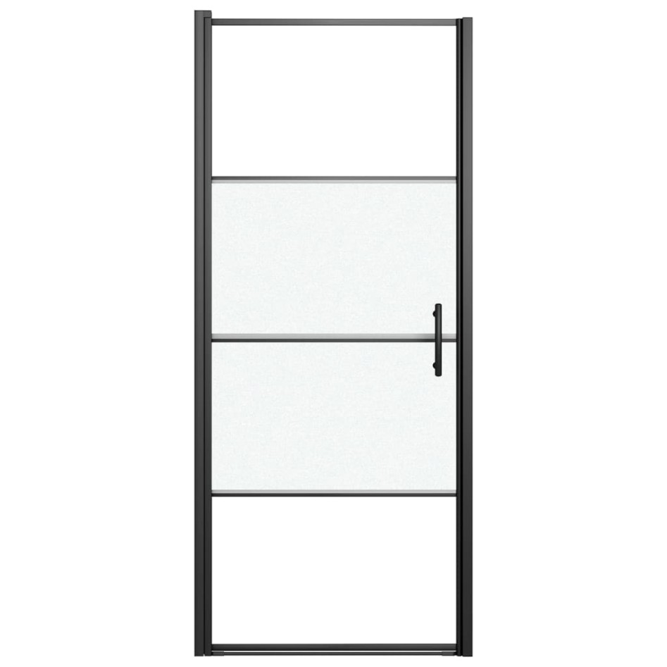 Puerta de ducha vidrio semiesmerilado negro 81x195