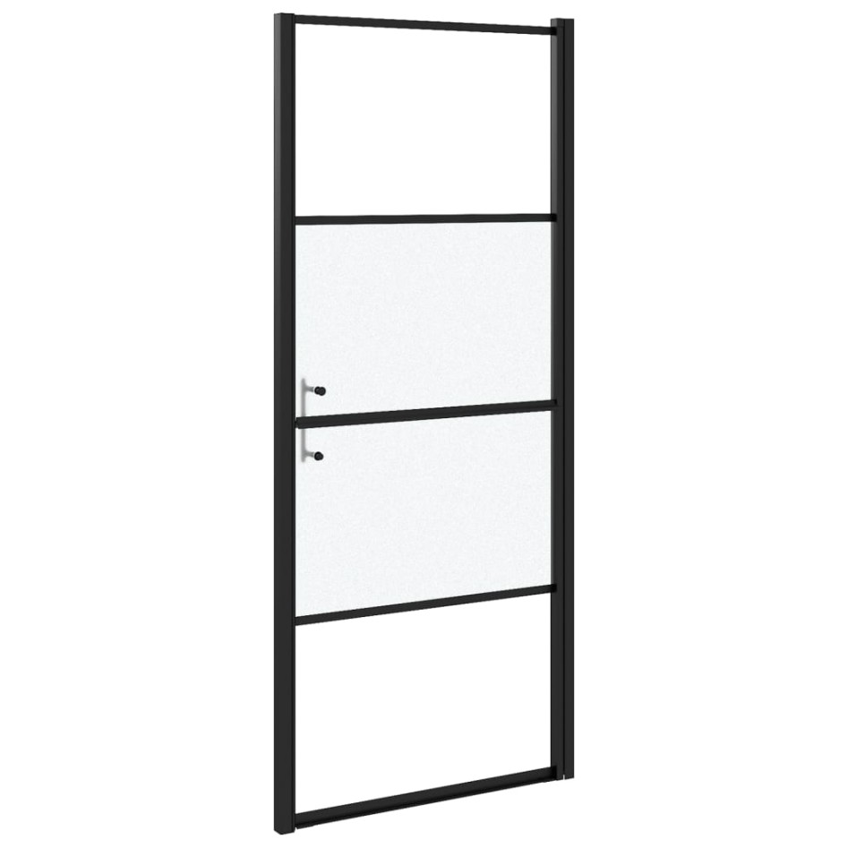 Puerta de ducha vidrio semiesmerilado negro 81x195