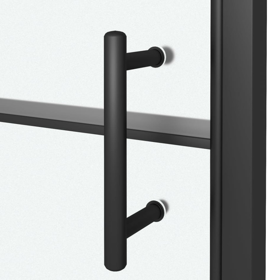 Puerta de ducha vidrio semiesmerilado negro 81x195