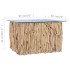 Mesa de centro con superficie de vidrio teca maciza 66x66x40