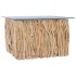 Mesa de centro con superficie de vidrio teca maciza 66x66x40