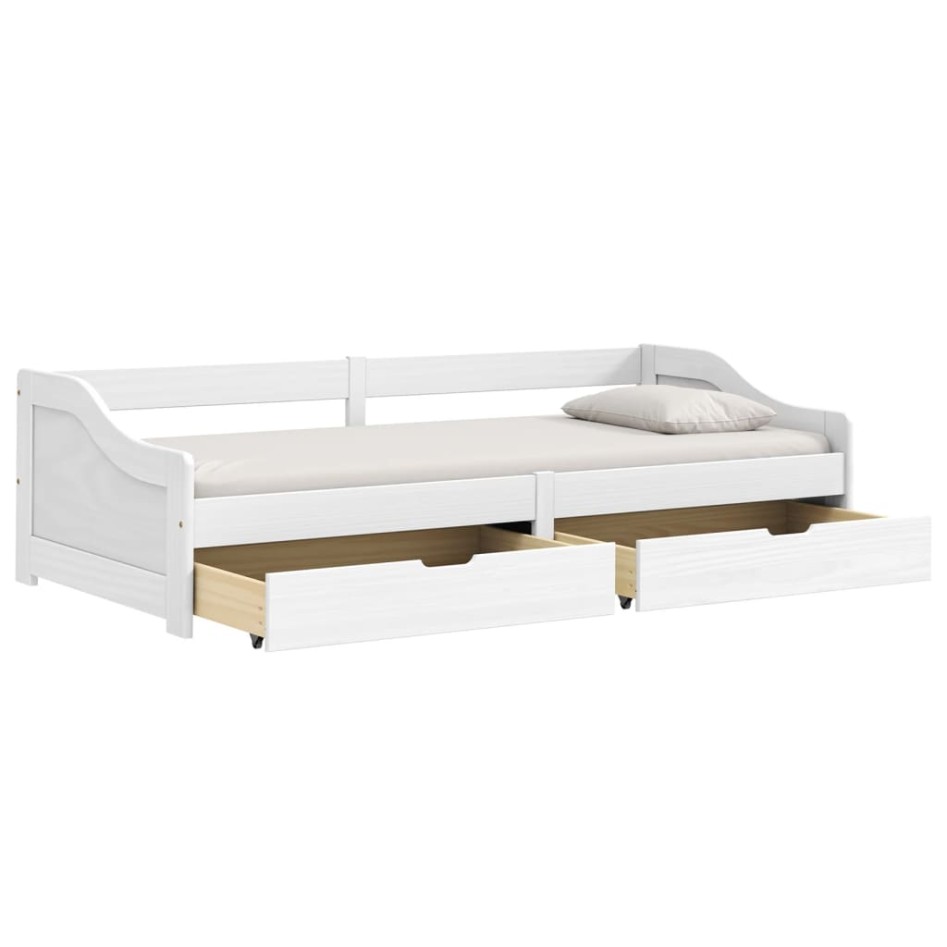 Sofá cama con 2 cajones madera maciza pino blanca IRUN