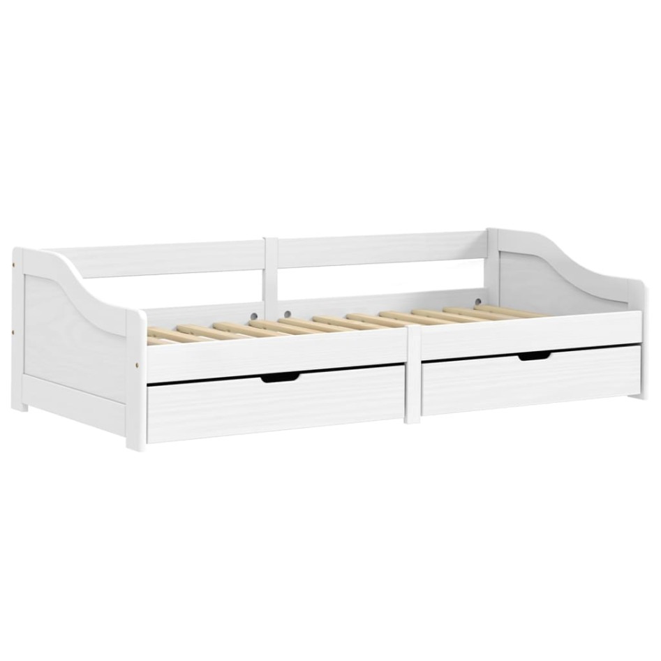 Sofá cama con 2 cajones madera maciza pino blanca IRUN