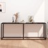 Mesa consola vidrio templado mármol negro 200x35x75,5