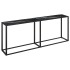 Mesa consola vidrio templado mármol negro 200x35x75,5