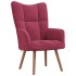 Sillón de relax de terciopelo rojo vino