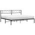 Estructura cama sin colchón con cabecero metal negro 180x200