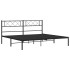 Estructura cama sin colchón con cabecero metal negro 180x200