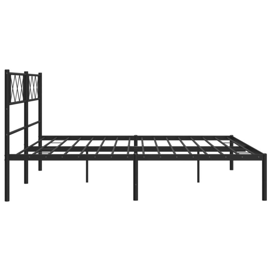 Estructura cama sin colchón con cabecero metal negro 180x200
