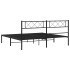 Estructura cama sin colchón con cabecero metal negro 180x200