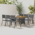 idaXL Juego de comedor de jardín 7 piezas ratán sintético
