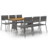 idaXL Juego de comedor de jardín 7 piezas ratán sintético