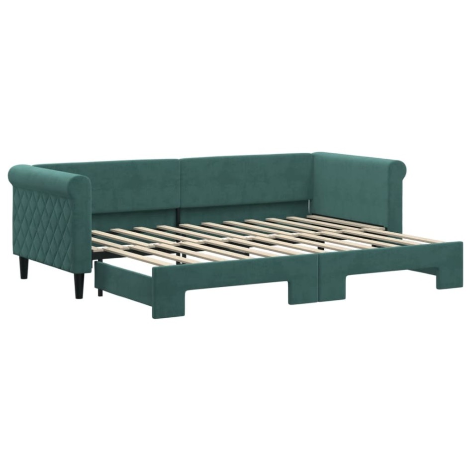 Sofá cama nido terciopelo verde oscuro 80x200