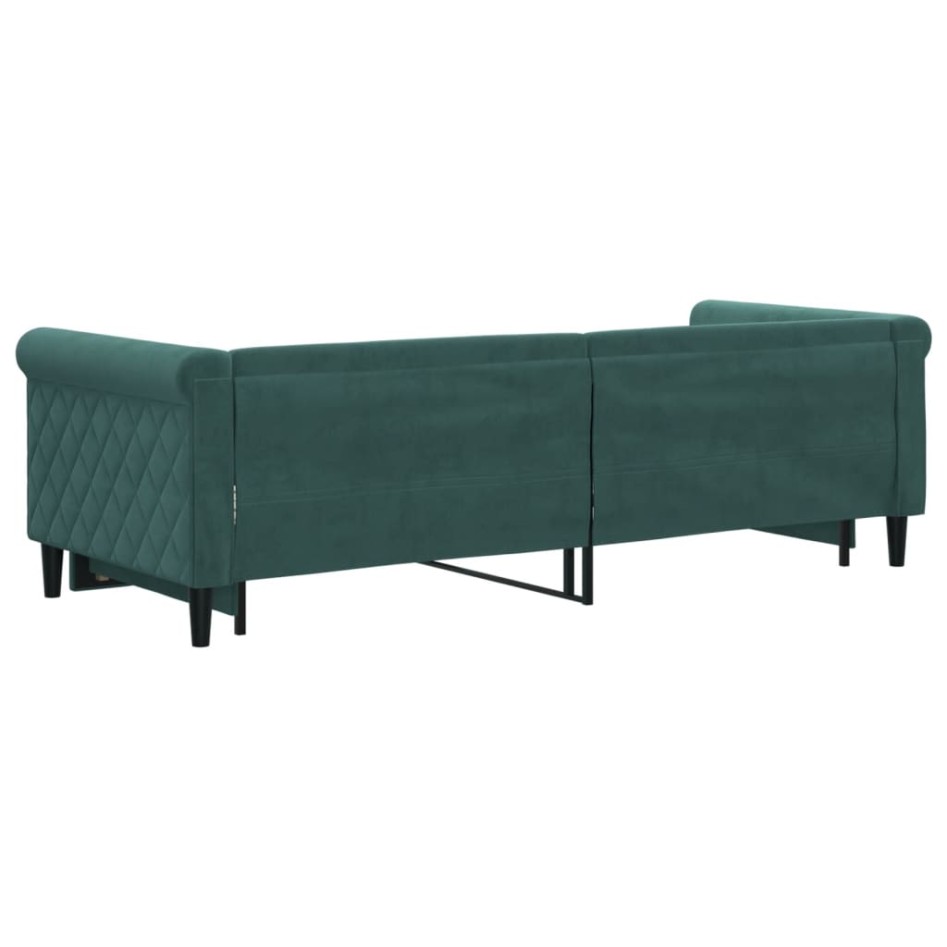 Sofá cama nido terciopelo verde oscuro 80x200