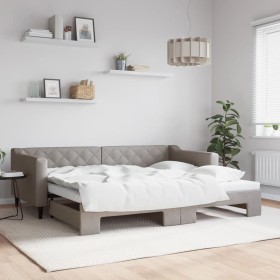 Sofá cama nido tela gris taupe 90x200