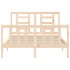 Estructura de cama con cabecero madera maciza 120x200