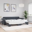 Sofá cama nido terciopelo gris oscuro 80x200 cm