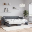 Sofá cama nido terciopelo gris oscuro 80x200 cm