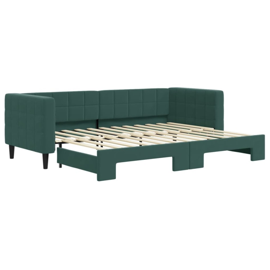 Sofá cama nido terciopelo verde oscuro 80x200