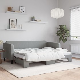 Sofá cama nido tela gris claro 80x200