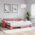 Sofá cama nido con colchón terciopelo rosa 90x200