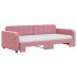 Sofá cama nido con colchón terciopelo rosa 90x200