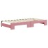 Sofá cama nido con colchón terciopelo rosa 90x200