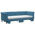 Sofá cama nido con colchón terciopelo azul 80x200