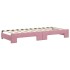 Sofá cama nido con colchón terciopelo rosa 80x200