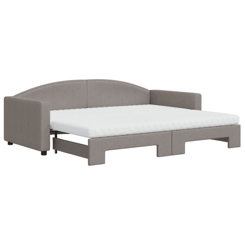 Sofá cama nido con colchón tela gris taupe 90x200