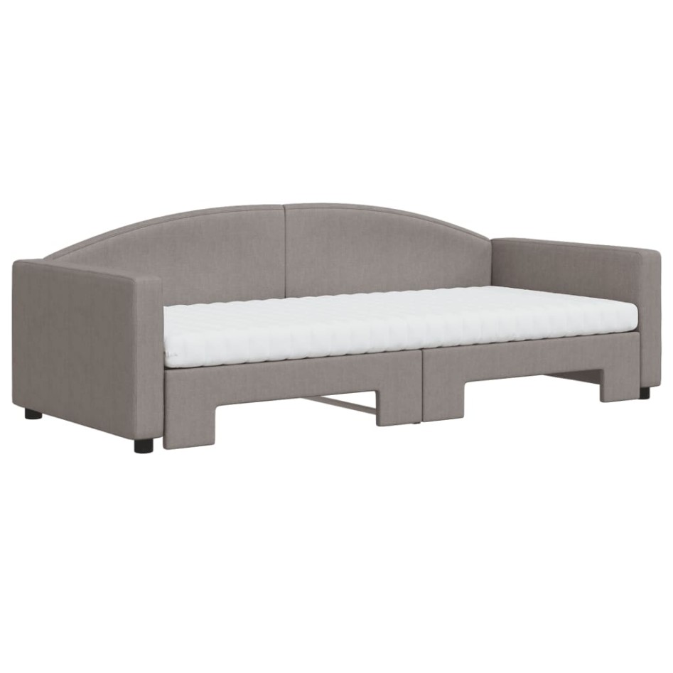 Sofá cama nido con colchón tela gris taupe 90x200
