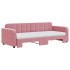 Sofá cama nido con colchón terciopelo rosa 80x200