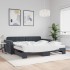 Sofá cama nido con colchón terciopelo gris oscuro 100x200