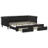 Sofá cama nido con cajones terciopelo negro 90x190
