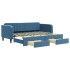 Sofá cama nido con cajones terciopelo azul 90x200