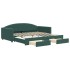 Sofá cama nido con cajones terciopelo verde oscuro 100x200